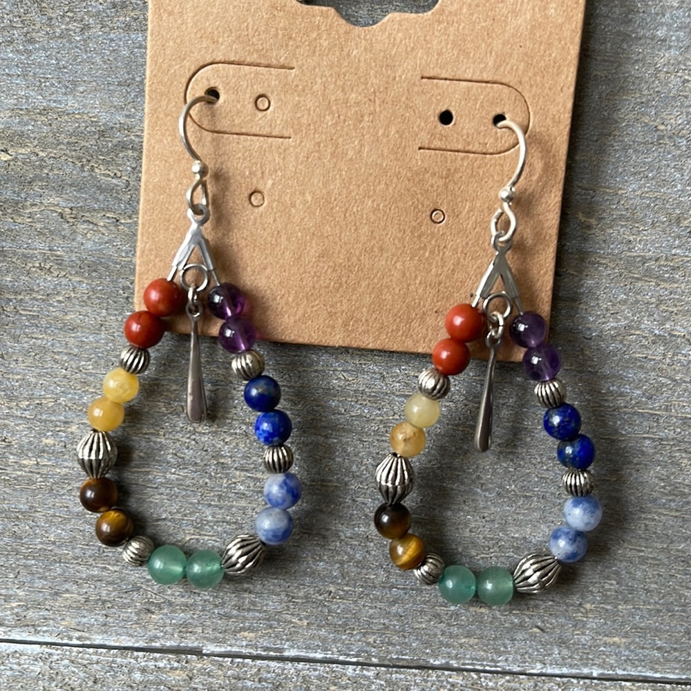 Sterling silver chakra earrings